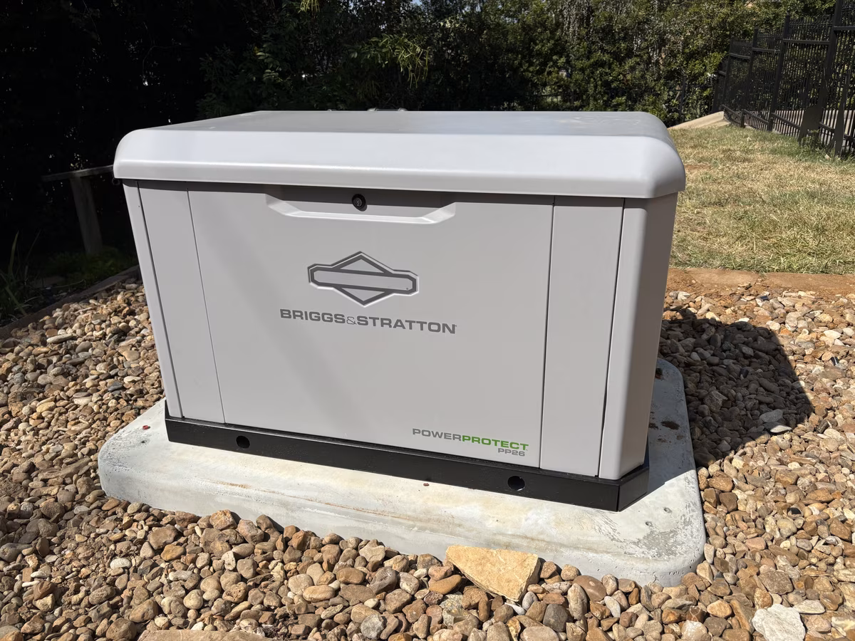 Briggs & Stratton PowerProtect standby generator installed by Orthodox Electric