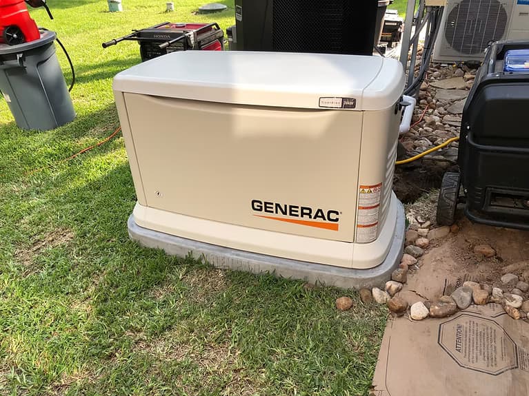 Generac generator installation in Bryan TX