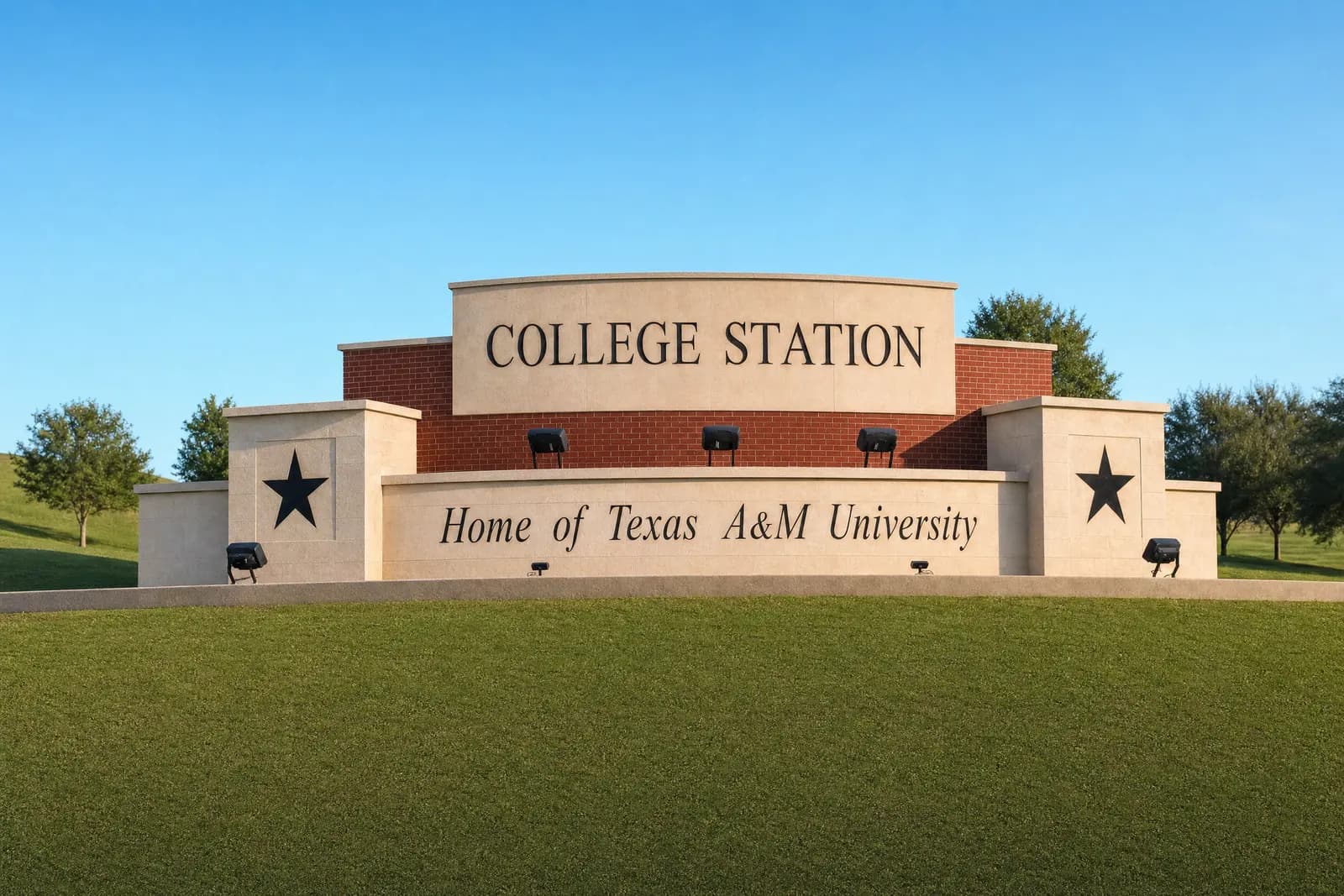 College Station, Texas city entrance sign