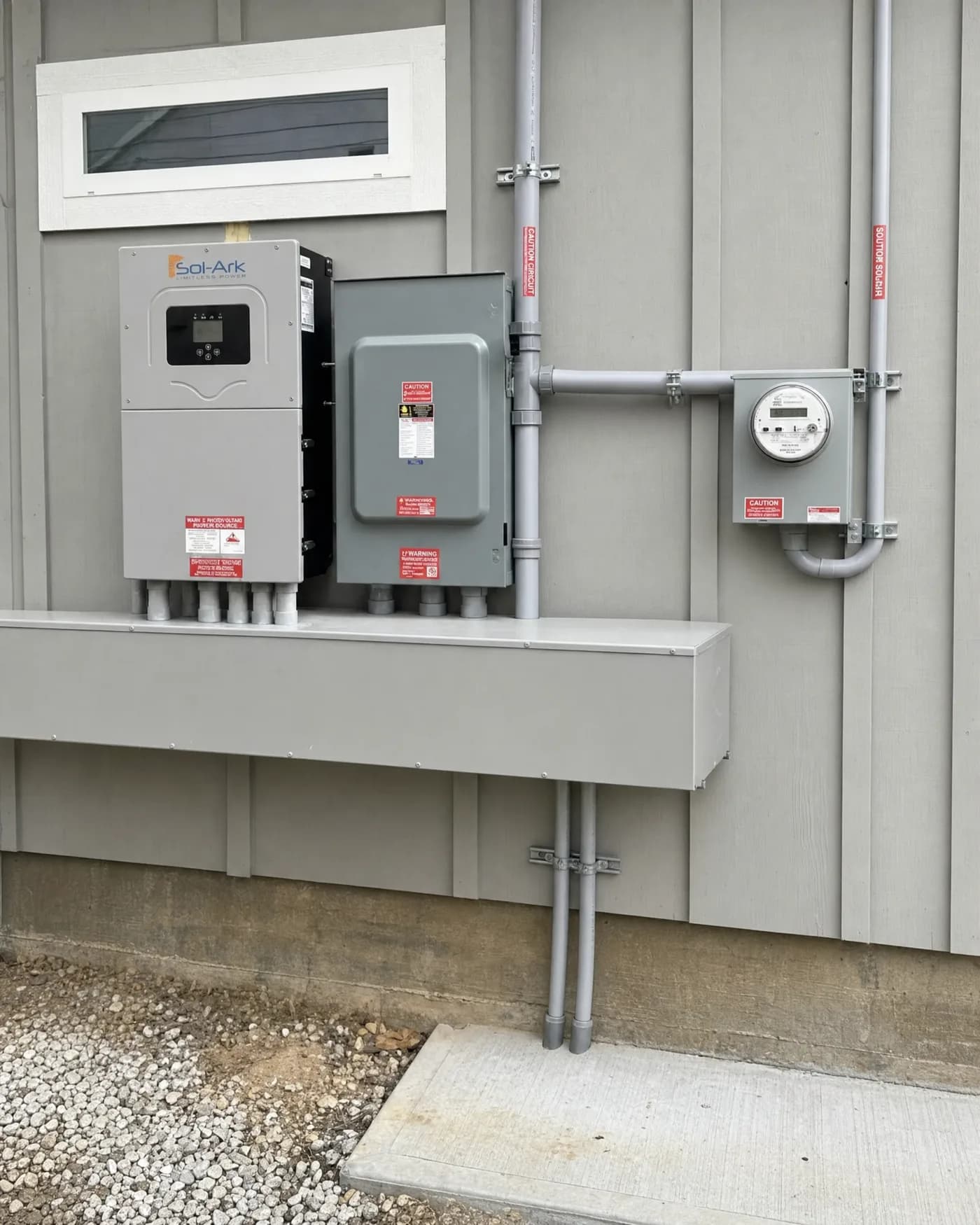Completed Sol-Ark inverter and solar disconnect installation by Orthodox Electric